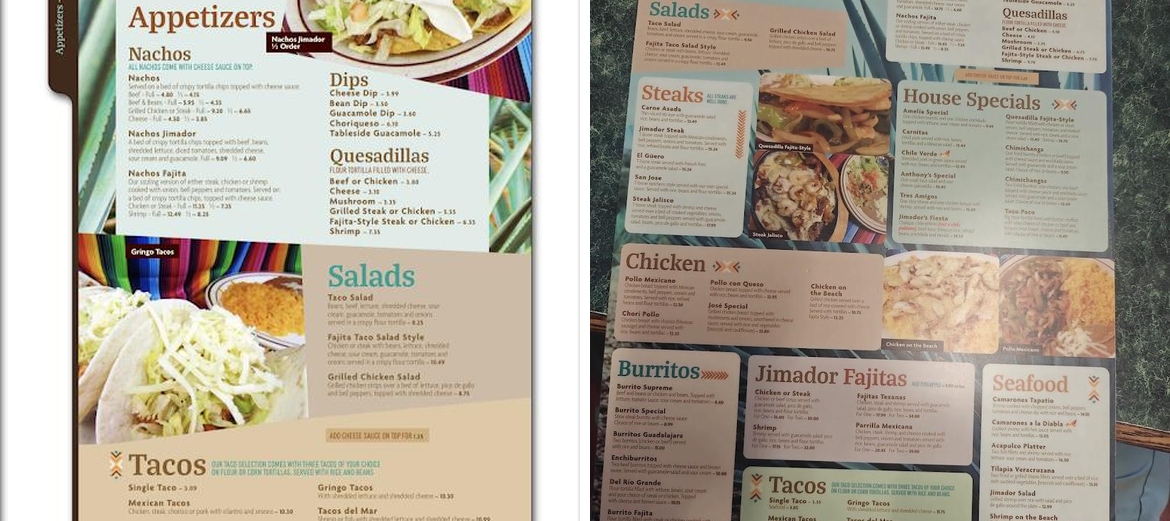 Jimador Bar and Grill LLC Menu