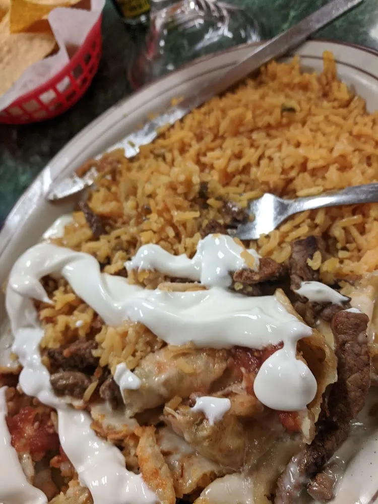Chimichanga Tamale and Rice